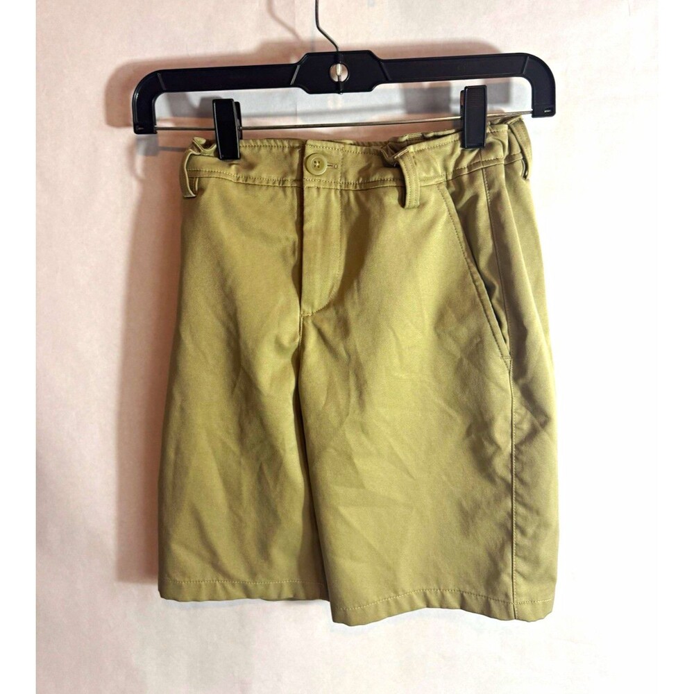 Under Armour Boys Khaki Chino Shorts M Polyester Twill Golf Pockets